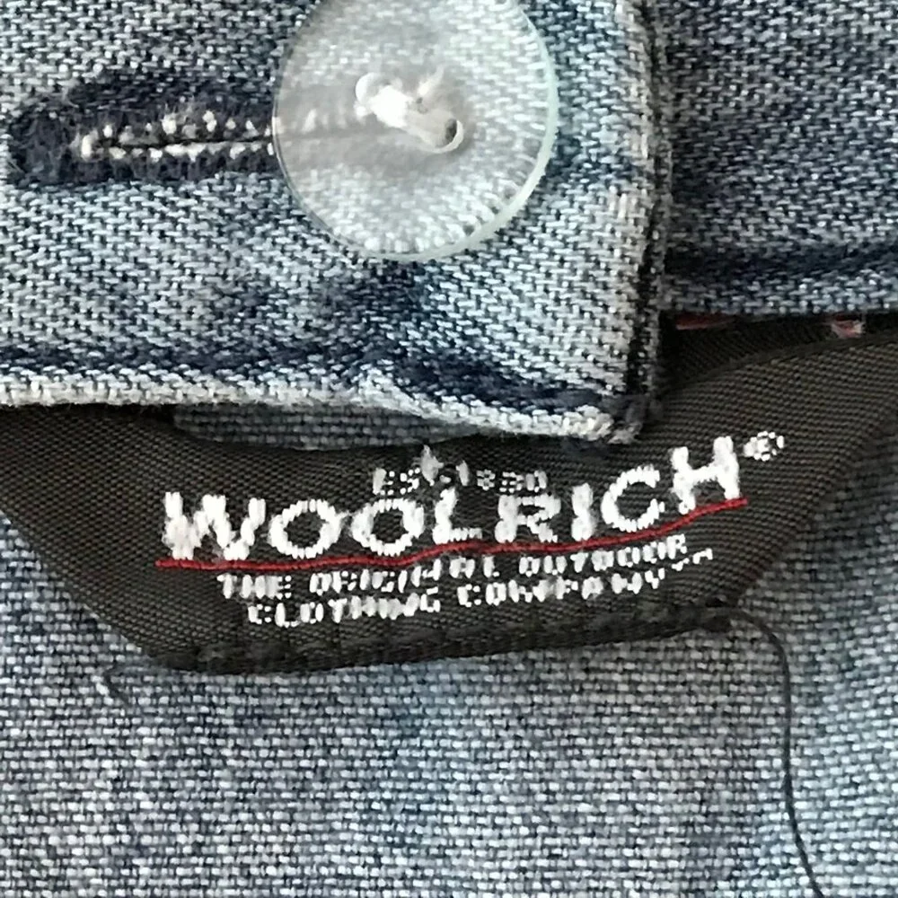 Vtg Y2K Woolrich Long Denim Modesty Skirt Blue‎ Cotton Maxi Casual Classic 35x30